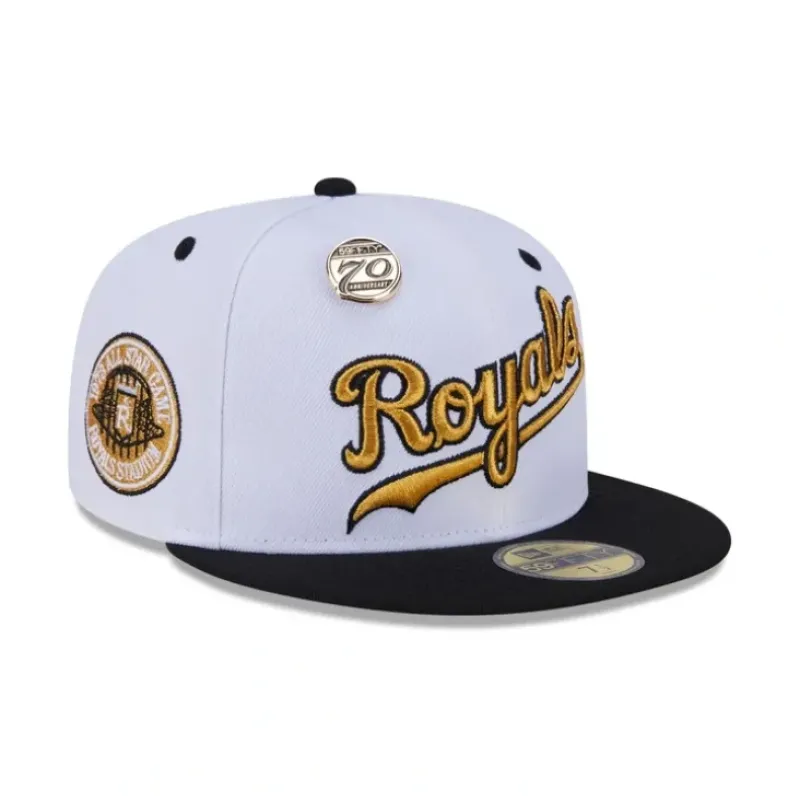 Discount Kansas City Royals 70th Anniversary 59FIFTY Fitted Hat - KTGCaps - Baseball caps for various teams, purchased online at a discount Caps