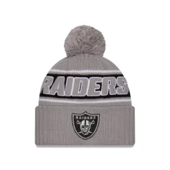 Fashion Las Vegas Raiders 2024 Cold Weather Gray Pom Knit Hat - KTGCaps - Baseball caps for various teams, purchased online at a discount Caps