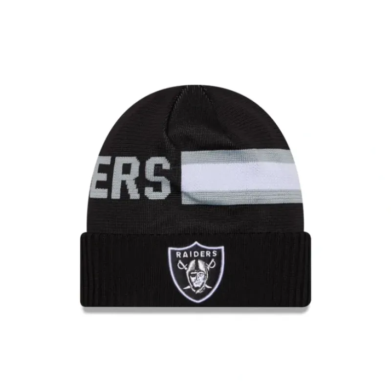 New Las Vegas Raiders 2024 Cold Weather Tech Knit Beanie - KTGCaps - Baseball caps for various teams, purchased online at a discount Caps
