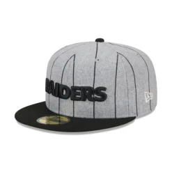 Online Las Vegas Raiders Heather Pinstripe 59FIFTY Fitted Hat - KTGCaps - Baseball caps for various teams, purchased online at a discount Caps