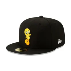 Online Looney Tunes Tweety Bird Black 59FIFTY Fitted Hat - KTGCaps - Baseball caps for various teams, purchased online at a discount Caps