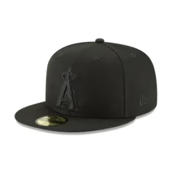 Flash Sale Los Angeles Angels Blackout Basic 59FIFTY Fitted Hat - KTGCaps - Baseball caps for various teams, purchased online at a discount Caps