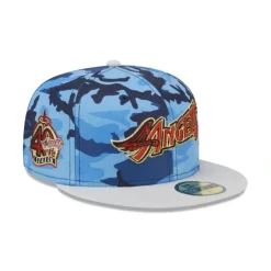 Online Los Angeles Angels Blue Camo 59FIFTY Fitted Hat - KTGCaps - Baseball caps for various teams, purchased online at a discount Caps