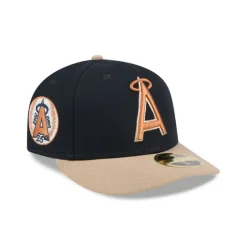 Clearance Los Angeles Angels Blue Ivory Low Profile 59FIFTY Fitted Hat - KTGCaps - Baseball caps for various teams, purchased online at a discount Caps