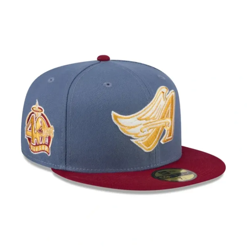 Best Sale Los Angeles Angels Deep Blue 59FIFTY Fitted Hat - KTGCaps - Baseball caps for various teams, purchased online at a discount Caps