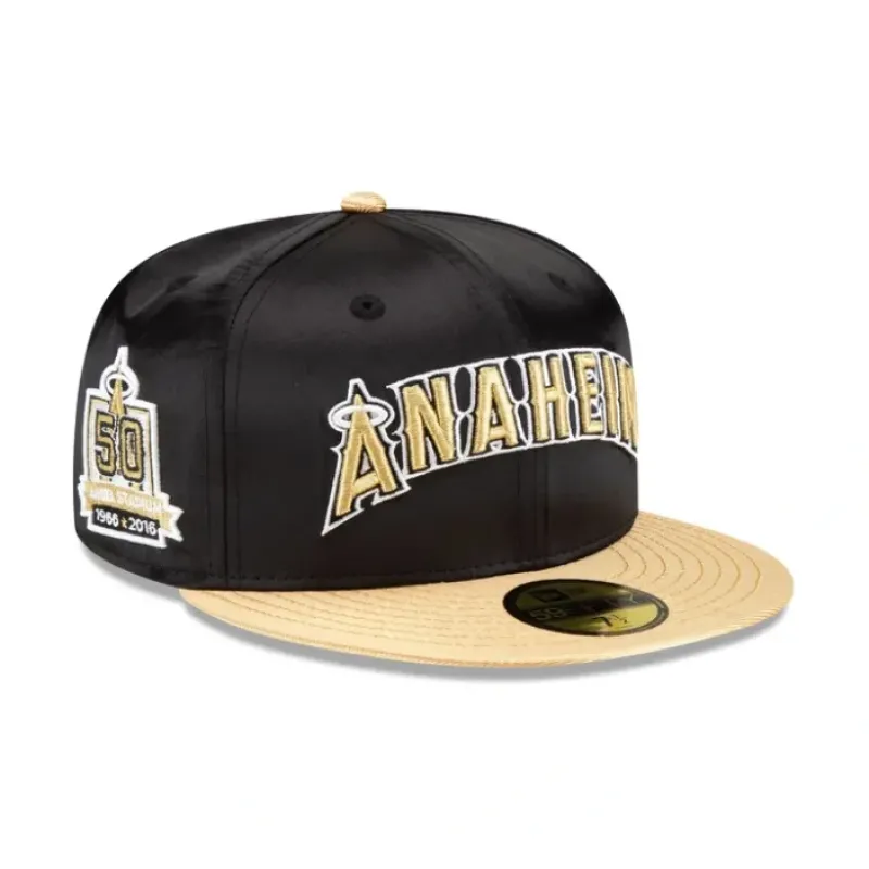 Cheap Los Angeles Angels Metallic Gold 59FIFTY Fitted Hat - KTGCaps - Baseball caps for various teams, purchased online at a discount