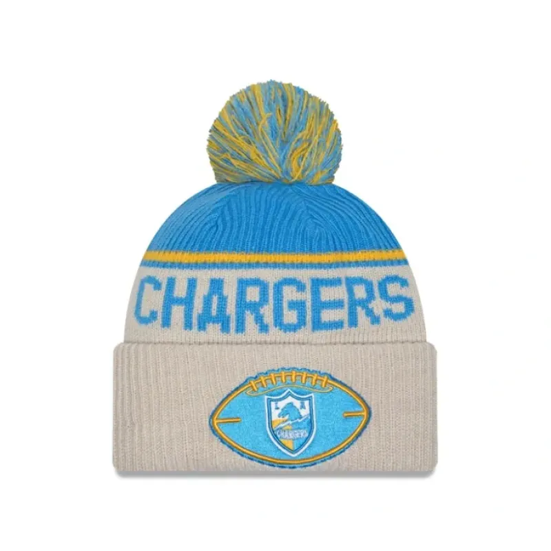 Fashion Los Angeles Chargers 2024 Cold Weather Historic Pom Knit Hat - KTGCaps - Baseball caps for various teams, purchased online at a discount