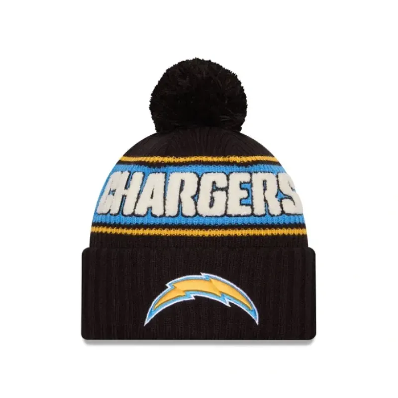 Cheap Los Angeles Chargers 2024 Cold Weather Black Pom Knit Hat - KTGCaps - Baseball caps for various teams, purchased online at a discount