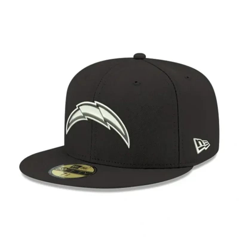 Fashion Los Angeles Chargers Black 59FIFTY Fitted Hat - KTGCaps - Baseball caps for various teams, purchased online at a discount