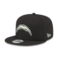 New Los Angeles Chargers Black and White 9FIFTY Snapback Hat - KTGCaps - Baseball caps for various teams, purchased online at a discount