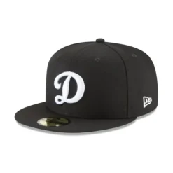 New Los Angeles Dodgers Alternate Black and White Basic 59FIFTY Fitted Hat - KTGCaps - Baseball caps for various teams, purchased online at a discount