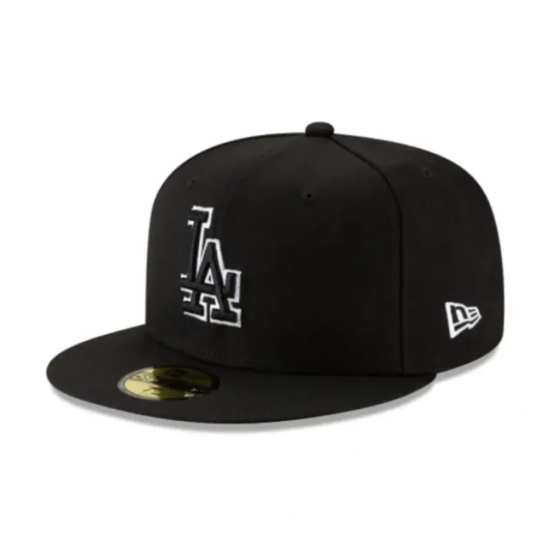 Discount Los Angeles Dodgers Black Outline 59FIFTY Fitted Hat - KTGCaps - Baseball caps for various teams, purchased online at a discount