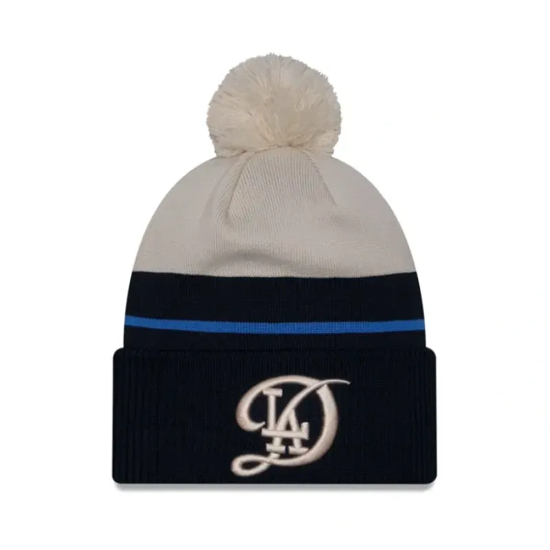 Fashion Los Angeles Dodgers City Connect Pom Knit Hat - KTGCaps - Baseball caps for various teams, purchased online at a discount