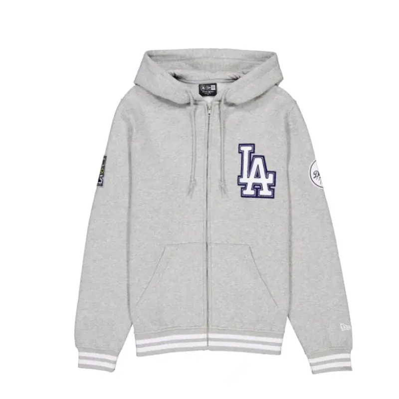 Flash Sale Los Angeles Dodgers Gray Logo Select FullZip Hoodie - KTGCaps - Baseball caps for various teams, purchased online at a discount