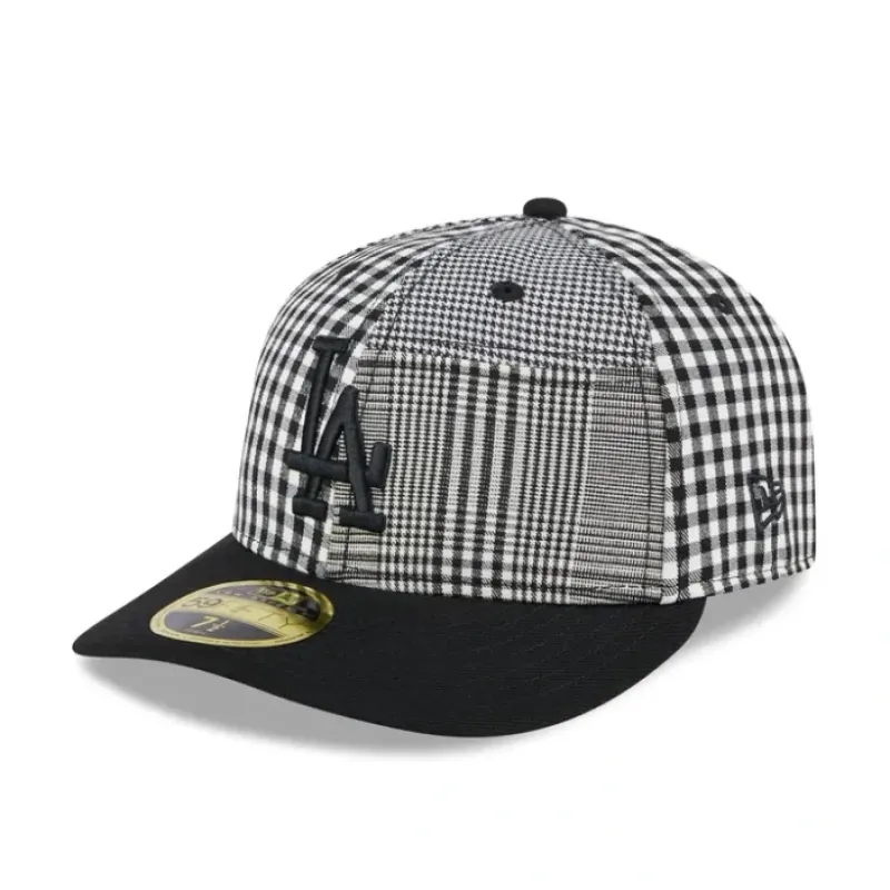 Clearance Los Angeles Dodgers Patch Plaid Low Profile 59FIFTY Fitted Hat - KTGCaps - Baseball caps for various teams, purchased online at a discount