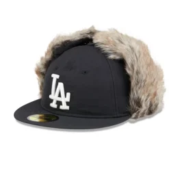 Shop Los Angeles Dodgers Winter Dog Ear Retro Crown 59FIFTY Fitted Hat - KTGCaps - Baseball caps for various teams, purchased online at a discount