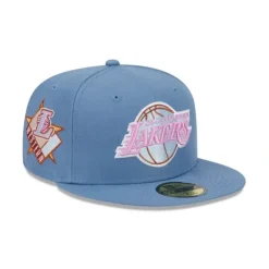 Store Los Angeles Lakers Color Pack Faded Blue 59FIFTY Fitted Hat - KTGCaps - Baseball caps for various teams, purchased online at a discount