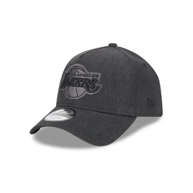 Best Sale Los Angeles Lakers Logo Essentials Black 9FORTY AFrame Snapback Hat - KTGCaps - Baseball caps for various teams, purchased online at a discount