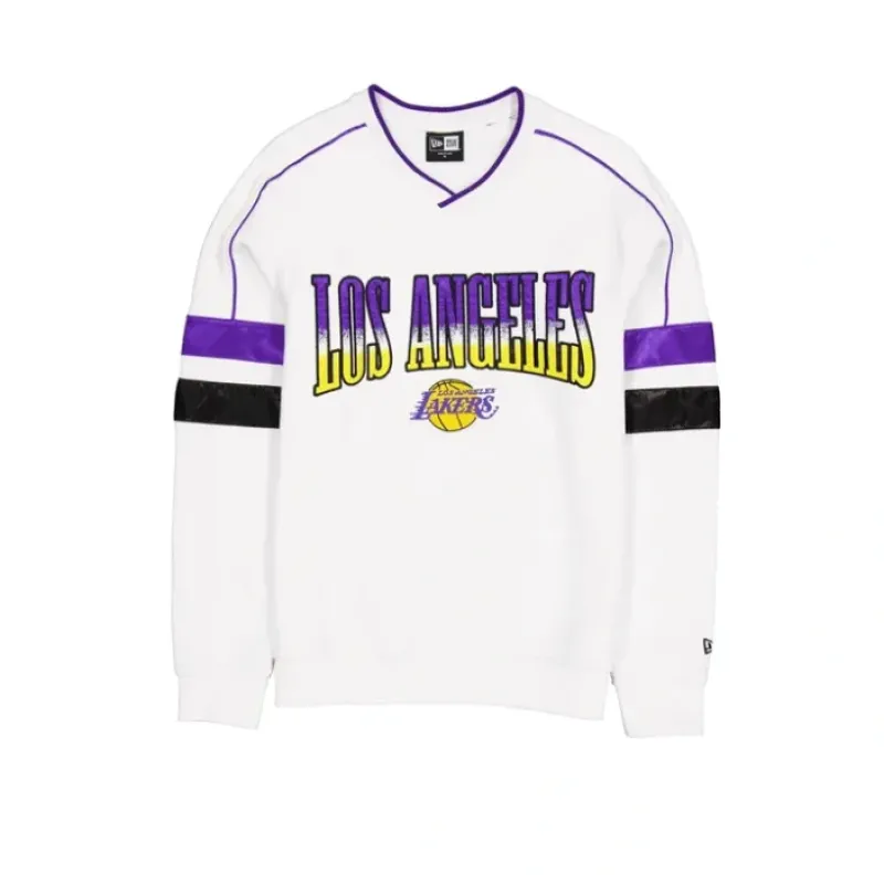 New Los Angeles Lakers Sport Classics White Crewneck - KTGCaps - Baseball caps for various teams, purchased online at a discount