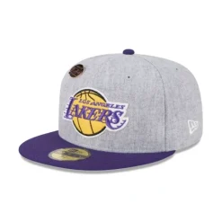 Hot Los Angeles Lakers 70th Anniversary Gray 59FIFTY Fitted Hat - KTGCaps - Baseball caps for various teams, purchased online at a discount