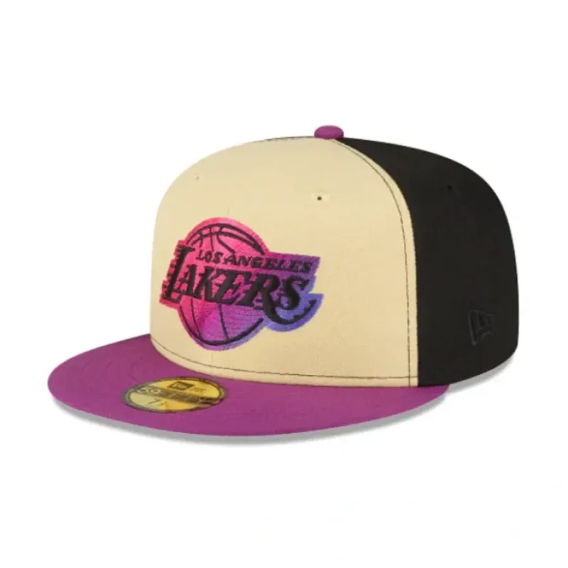 Fashion Los Angeles Lakers TriColor 59FIFTY Fitted Hat - KTGCaps - Baseball caps for various teams, purchased online at a discount