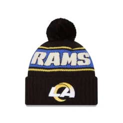 Fashion Los Angeles Rams 2024 Cold Weather Black Pom Knit Hat - KTGCaps - Baseball caps for various teams, purchased online at a discount