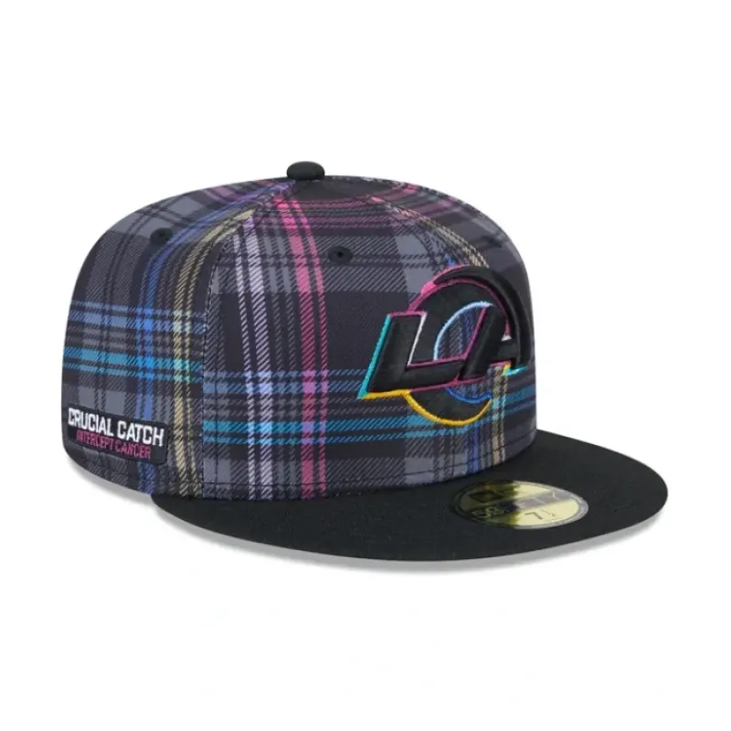 Best Sale Los Angeles Rams 2024 Crucial Catch 59FIFTY Fitted Hat - KTGCaps - Baseball caps for various teams, purchased online at a discount