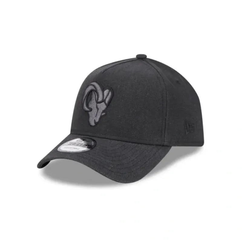 Discount Los Angeles Rams Logo Essentials Black 9FORTY AFrame Snapback Hat - KTGCaps - Baseball caps for various teams, purchased online at a discount