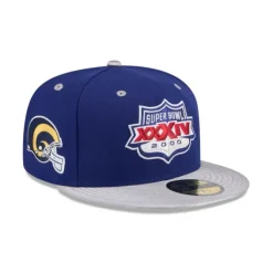 New Los Angeles Rams Super Bowl Side Patch 59FIFTY Fitted Hat - KTGCaps - Baseball caps for various teams, purchased online at a discount