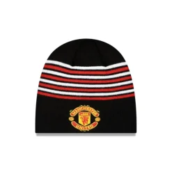 Fashion Manchester United Stripe Black Knit Beanie Hat - KTGCaps - Baseball caps for various teams, purchased online at a discount