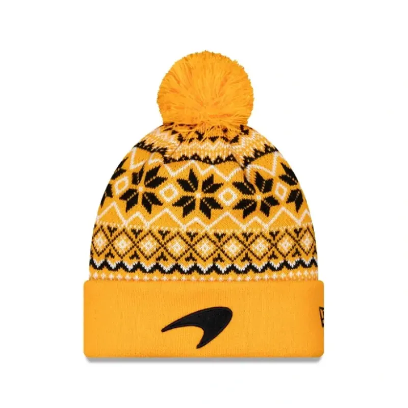 New McLaren Formula 1 Team Papaya Pom Knit Hat - KTGCaps - Baseball caps for various teams, purchased online at a discount