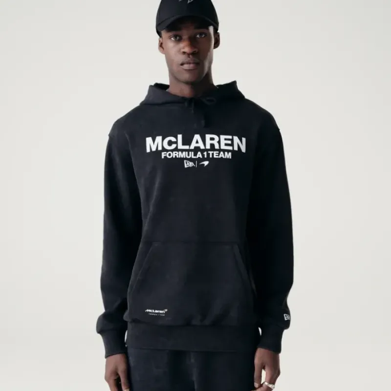 Clearance McLaren Formula 1 Team Washed Black Hoodie - KTGCaps - Baseball caps for various teams, purchased online at a discount