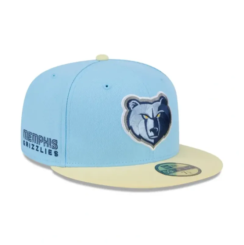 Clearance Memphis Grizzlies Doscientos Blue 59FIFTY Fitted Hat - KTGCaps - Baseball caps for various teams, purchased online at a discount Caps