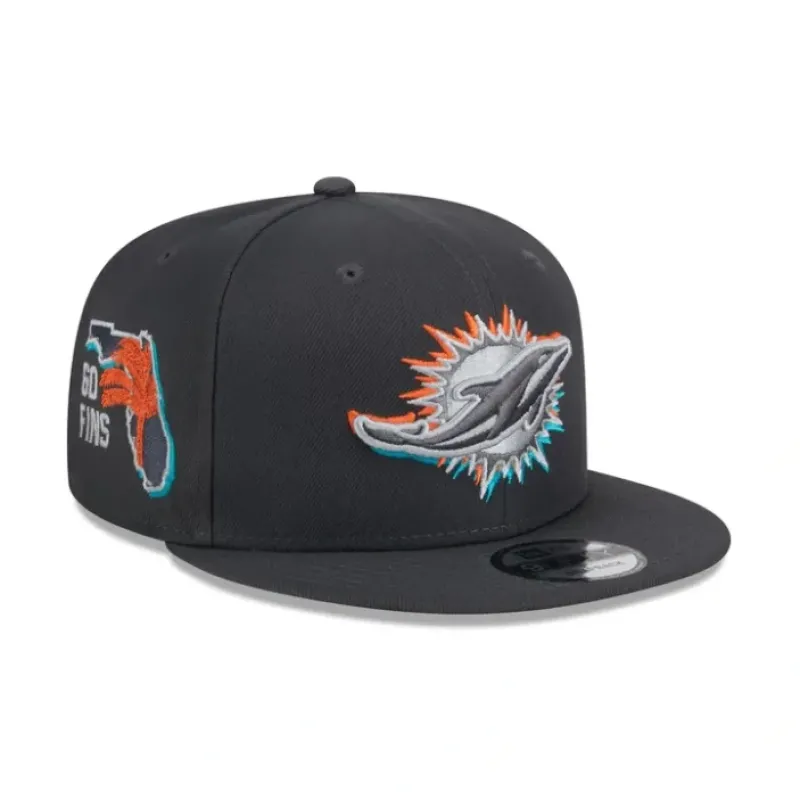 Discount Miami Dolphins 2024 Draft 9FIFTY Snapback Hat - KTGCaps - Baseball caps for various teams, purchased online at a discount