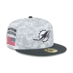 Discount Miami Dolphins 2024 Salute to Service 59FIFTY Fitted Hat - KTGCaps - Baseball caps for various teams, purchased online at a discount
