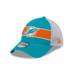 Discount Miami Dolphins Banded 39THIRTY Stretch Fit Hat - KTGCaps - Baseball caps for various teams, purchased online at a discount