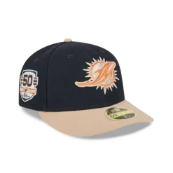 Flash Sale Miami Dolphins Blue Ivory Low Profile 59FIFTY Fitted Hat - KTGCaps - Baseball caps for various teams, purchased online at a discount