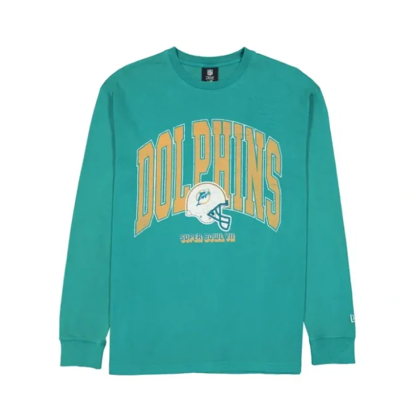 Best Sale Miami Dolphins Oversized Essentials Long Sleeve TShirt - KTGCaps - Baseball caps for various teams, purchased online at a discount