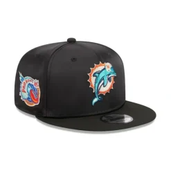Clearance Miami Dolphins Satin 9FIFTY Snapback Hat - KTGCaps - Baseball caps for various teams, purchased online at a discount