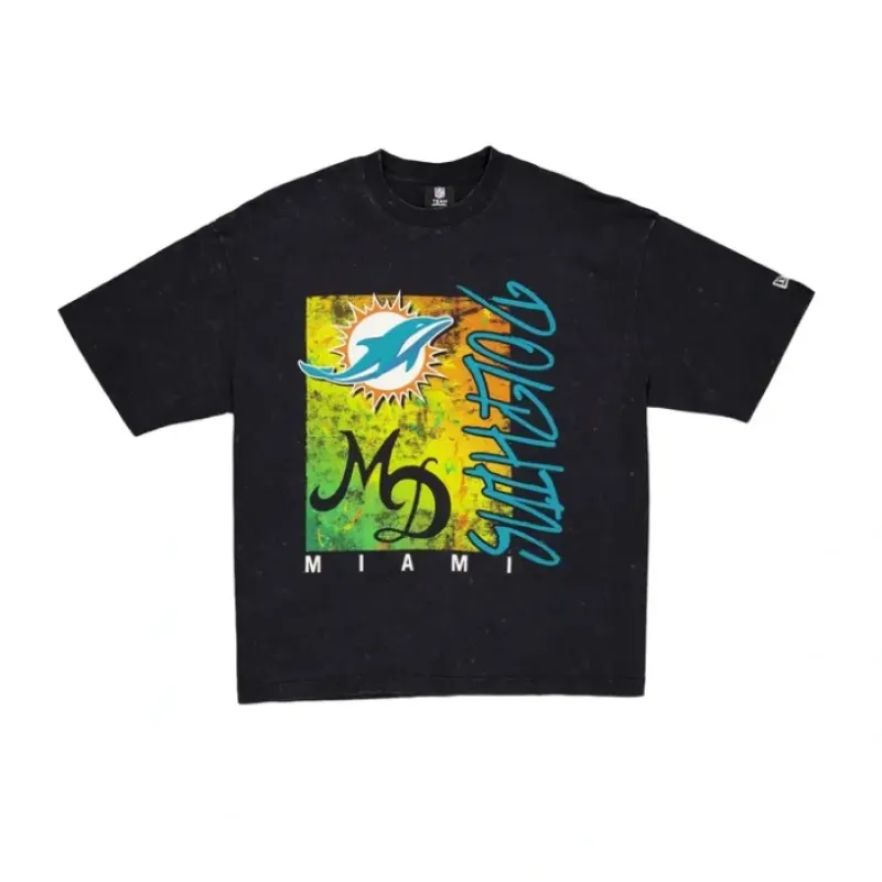 Hot Miami Dolphins Sport Classics Boxy Black TShirt - KTGCaps - Baseball caps for various teams, purchased online at a discount