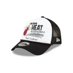 New Miami Heat 2024 Rally Drive White 9FORTY AFrame Trucker Hat - KTGCaps - Baseball caps for various teams, purchased online at a discount