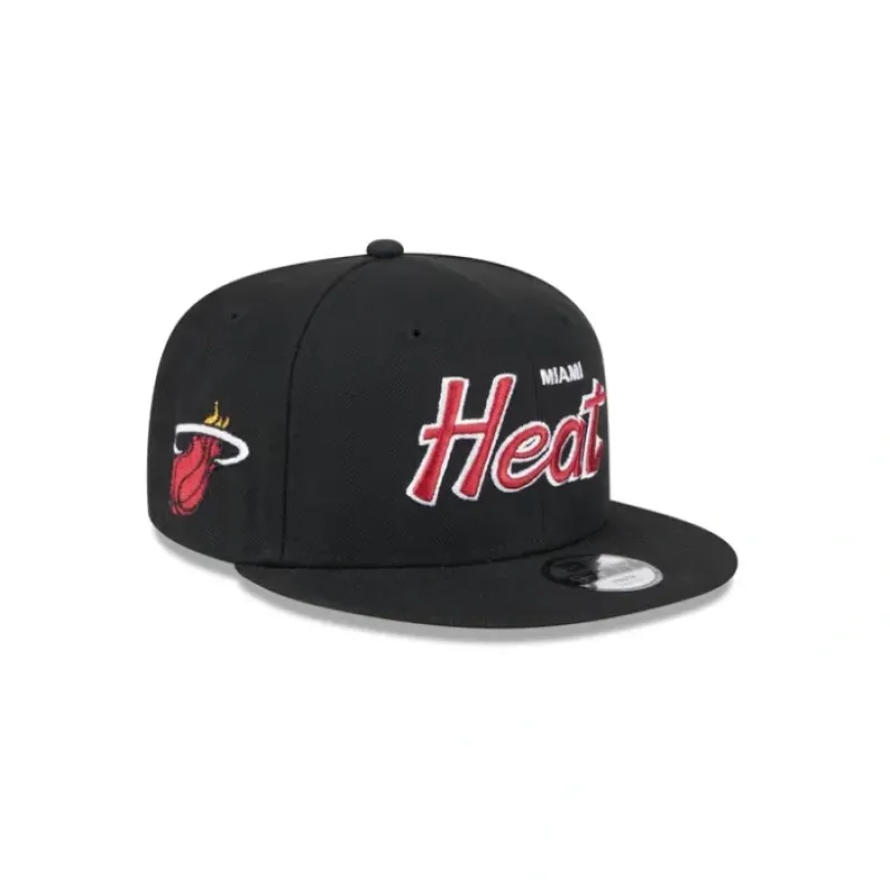Online Miami Heat Script Kids 9FIFTY Snapback Hat - KTGCaps - Baseball caps for various teams, purchased online at a discount