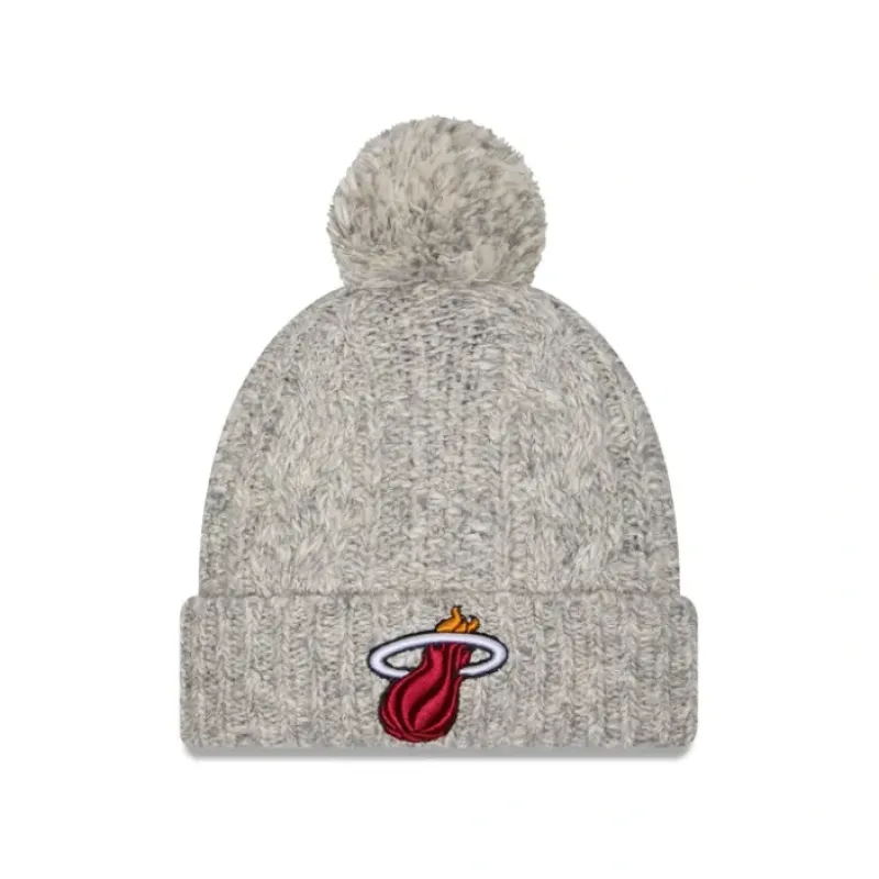 Shop Miami Heat Shimmer Pom Knit Hat - KTGCaps - Baseball caps for various teams, purchased online at a discount