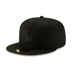 Discount Miami Marlins 2019 Blackout Basic 59FIFTY Fitted Hat - KTGCaps - Baseball caps for various teams, purchased online at a discount