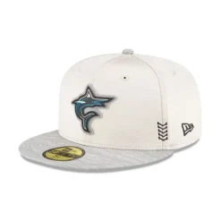 New Miami Marlins 2024 Clubhouse Stone 59FIFTY Fitted Hat - KTGCaps - Baseball caps for various teams, purchased online at a discount