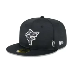 Clearance Miami Marlins 2024 Clubhouse Black 59FIFTY Fitted Hat - KTGCaps - Baseball caps for various teams, purchased online at a discount