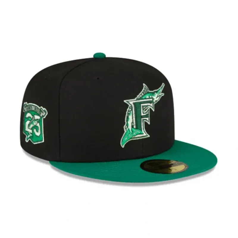 Flash Sale Miami Marlins Black 59FIFTY Fitted Hat - KTGCaps - Baseball caps for various teams, purchased online at a discount