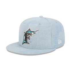 New Miami Marlins Denim Patchwork 9FIFTY Snapback Hat - KTGCaps - Baseball caps for various teams, purchased online at a discount