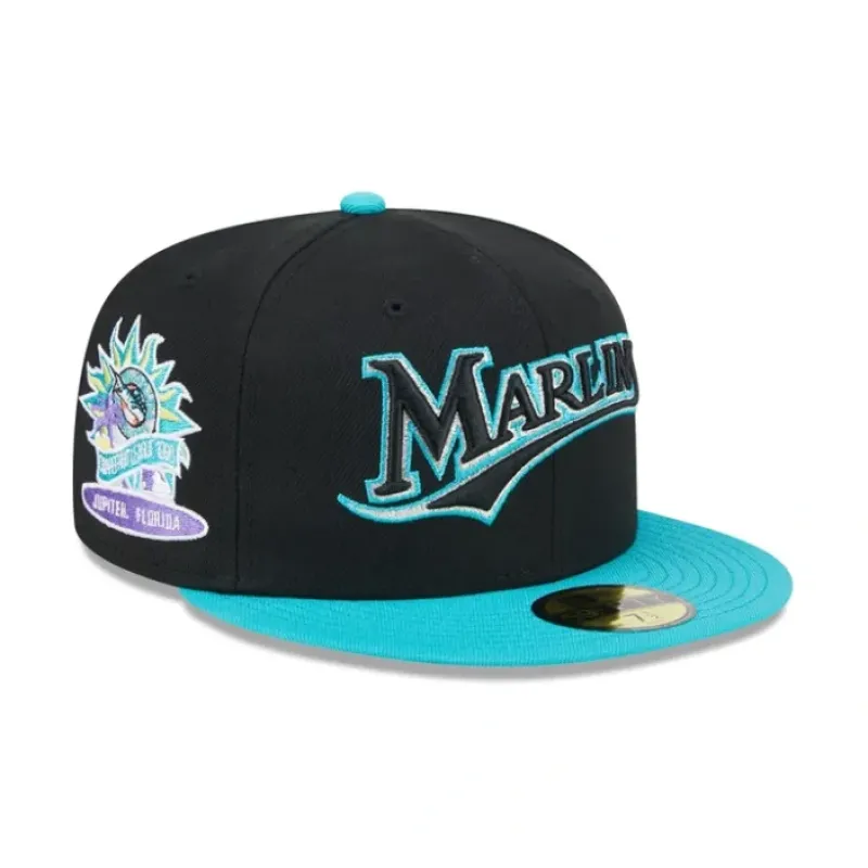 Store Miami Marlins Retro Spring Training 59FIFTY Fitted Hat - KTGCaps - Baseball caps for various teams, purchased online at a discount