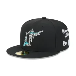 Cheap Miami Marlins Team Verbiage 59FIFTY Fitted Hat - KTGCaps - Baseball caps for various teams, purchased online at a discount